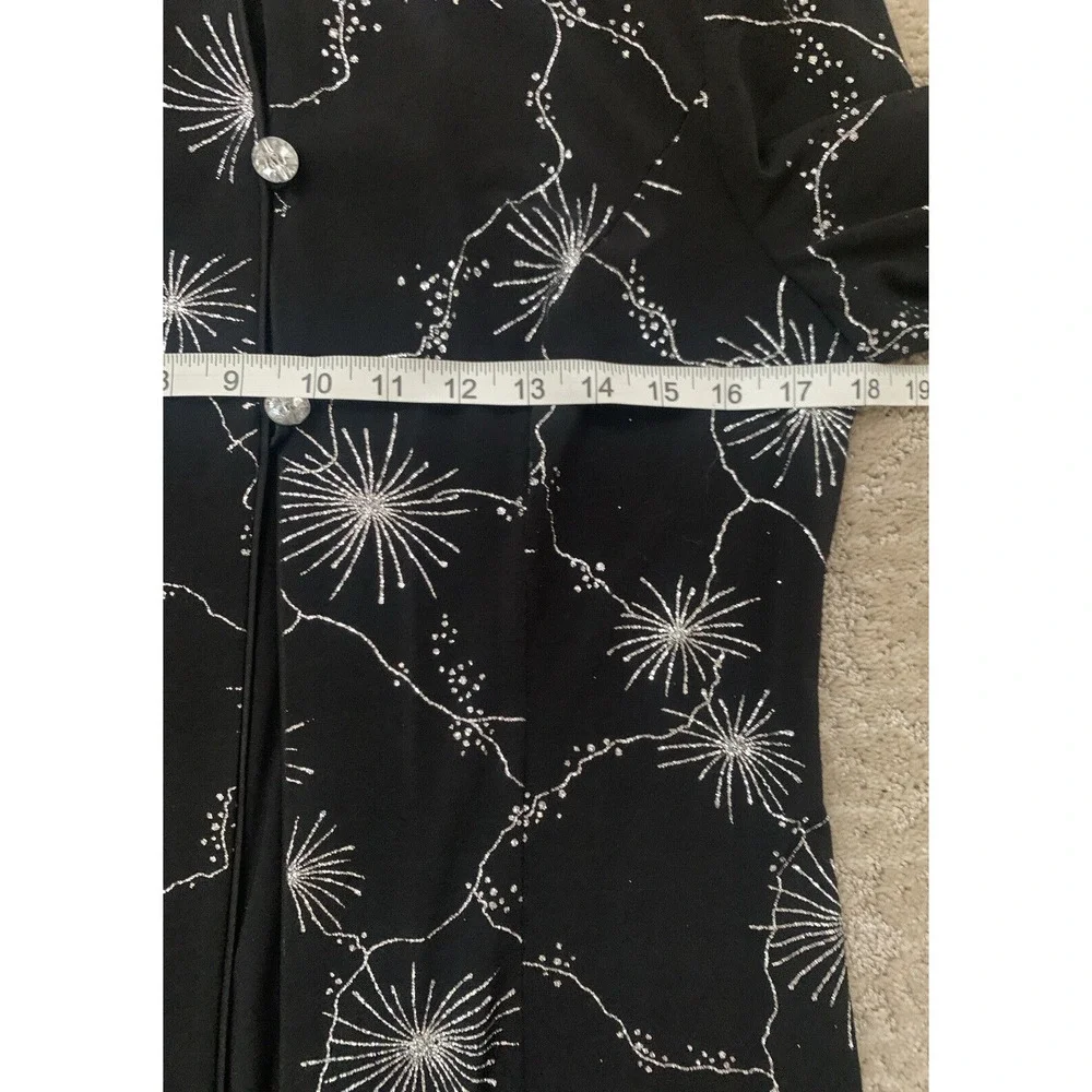 Alex Evenings Womens Black Starburst Velvet Jacket Size Small Whimsigoth Witchy